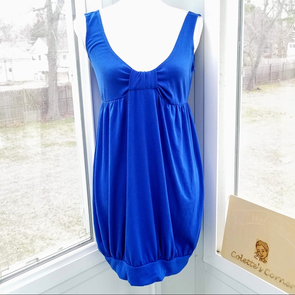 Royal Blue Bubble Hem Mini Tank Dress